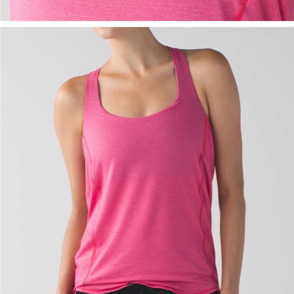 Lululemon Wild Tank Heathered Bon Bon / Butterfly Texture Mink Berry Black